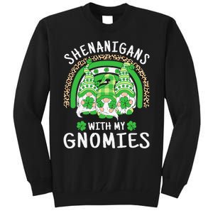 Shenanigans St Patricks Day Rainbow Irish Gnomes Shamrock Tall Sweatshirt