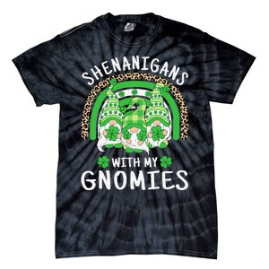 Shenanigans St Patricks Day Rainbow Irish Gnomes Shamrock Tie-Dye T-Shirt