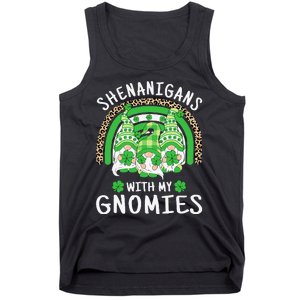 Shenanigans St Patricks Day Rainbow Irish Gnomes Shamrock Tank Top