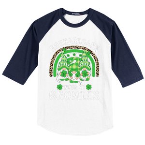 Shenanigans St Patricks Day Rainbow Irish Gnomes Shamrock Baseball Sleeve Shirt