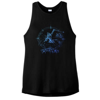 Snow Skiing Powder Vintage Retro Mountain Snow Skier Gift Ladies PosiCharge Tri-Blend Wicking Tank