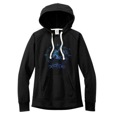 Snow Skiing Powder Vintage Retro Mountain Snow Skier Gift Women's Fleece Hoodie