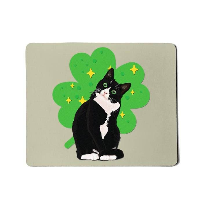 St. Saint Patrick's Day Tuxedo Cat Women Costume Mousepad