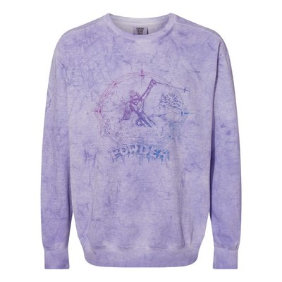 Snow Skiing Powder Vintage Retro Mountain Snow Skier Gift Colorblast Crewneck Sweatshirt