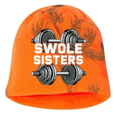 Swole Sisters Powerlifting Gym Workout Swole Gainz Kati - Camo Knit Beanie