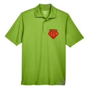 Superhero Super Papa Father Day Grandpa Dad Gift Men's Origin Performance Pique Polo