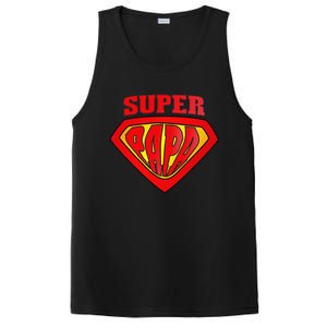 Superhero Super Papa Father Day Grandpa Dad Gift PosiCharge Competitor Tank