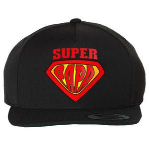 Superhero Super Papa Father Day Grandpa Dad Gift Wool Snapback Cap