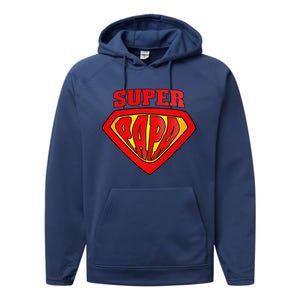 Superhero Super Papa Father Day Grandpa Dad Gift Performance Fleece Hoodie