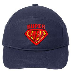 Superhero Super Papa Father Day Grandpa Dad Gift 7-Panel Snapback Hat