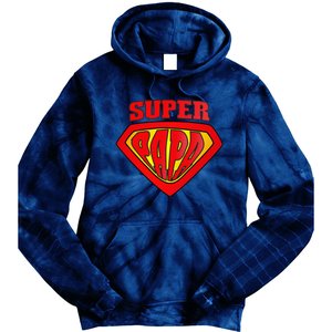 Superhero Super Papa Father Day Grandpa Dad Gift Tie Dye Hoodie