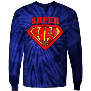 Superhero Super Papa Father Day Grandpa Dad Gift Tie-Dye Long Sleeve Shirt