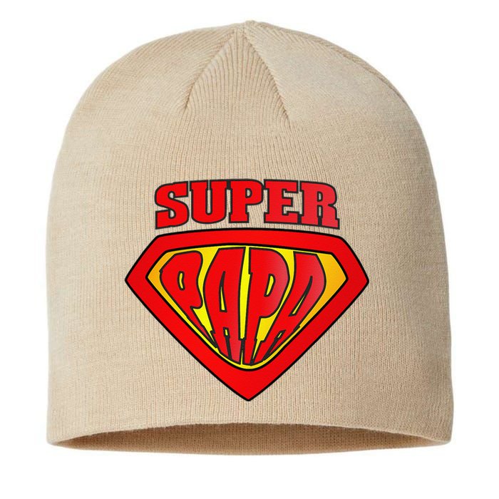 Superhero Super Papa Father Day Grandpa Dad Gift Sustainable Beanie