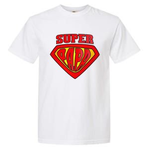 Superhero Super Papa Father Day Grandpa Dad Gift Garment-Dyed Heavyweight T-Shirt