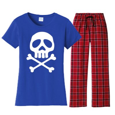 Skull Space Pirate Captain Party Halloween Day Of The Dead Gift Women's Flannel Pajama Set