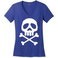 Skull Space Pirate Captain Party Halloween Day Of The Dead Gift Women's V-Neck T-Shirt