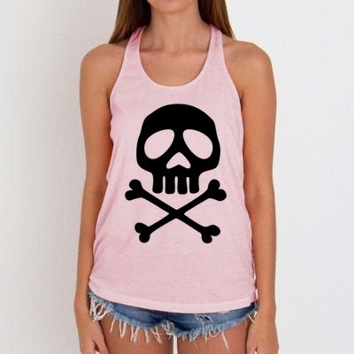 Skull Space Pirate Captain Party Halloween Day Of The Dead Gift Women's Knotted Racerback Tank