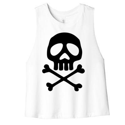 Skull Space Pirate Captain Party Halloween Day Of The Dead Gift Women's Racerback Cropped Tank