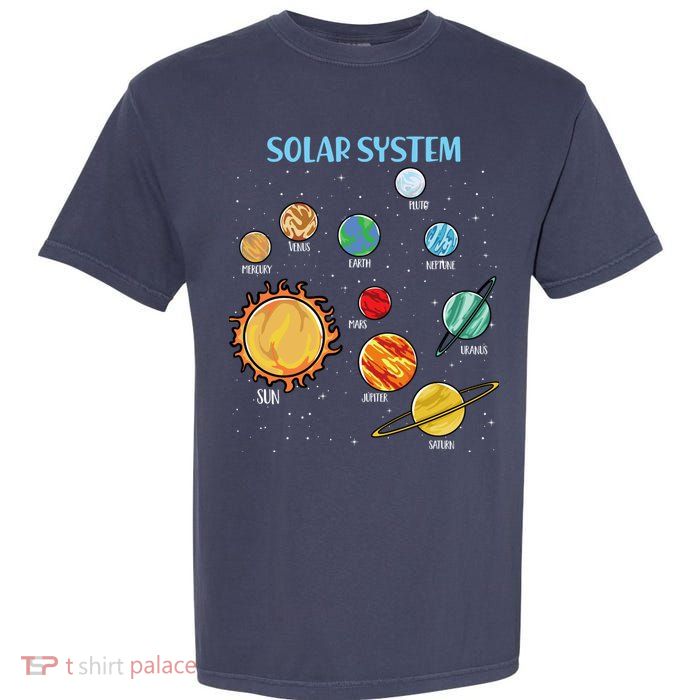 Solar System Planets Science Space Boy Girl Stem Garment-Dyed Heavyweight T-Shirt