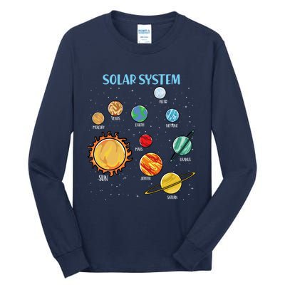 Solar System Planets Science Space Boy Girl Stem Tall Long Sleeve T-Shirt