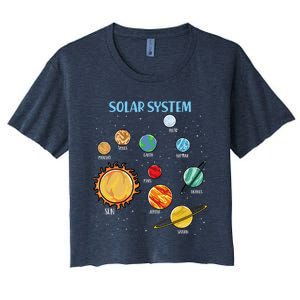 Solar System Planets Science Space Boy Girl Stem Women's Crop Top Tee