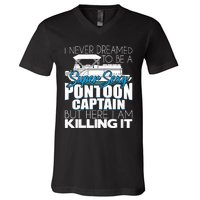 Super Sexy Pontoon Captain Funny Pontoon Boat Pontooning V-Neck T-Shirt