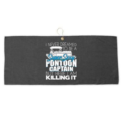 Super Sexy Pontoon Captain Funny Pontoon Boat Pontooning Large Microfiber Waffle Golf Towel