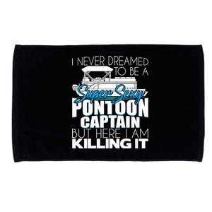 Super Sexy Pontoon Captain Funny Pontoon Boat Pontooning Microfiber Hand Towel