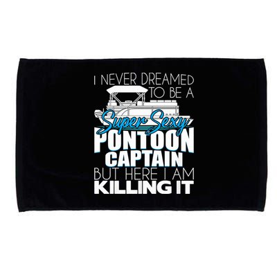 Super Sexy Pontoon Captain Funny Pontoon Boat Pontooning Microfiber Hand Towel