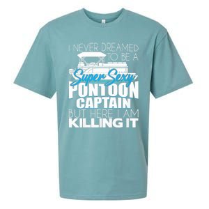 Super Sexy Pontoon Captain Funny Pontoon Boat Pontooning Sueded Cloud Jersey T-Shirt