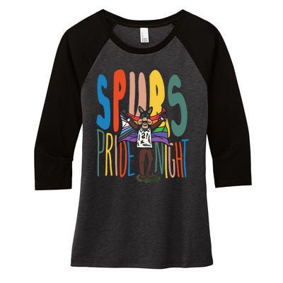 San Spurs Pride Night Women's Tri-Blend 3/4-Sleeve Raglan Shirt