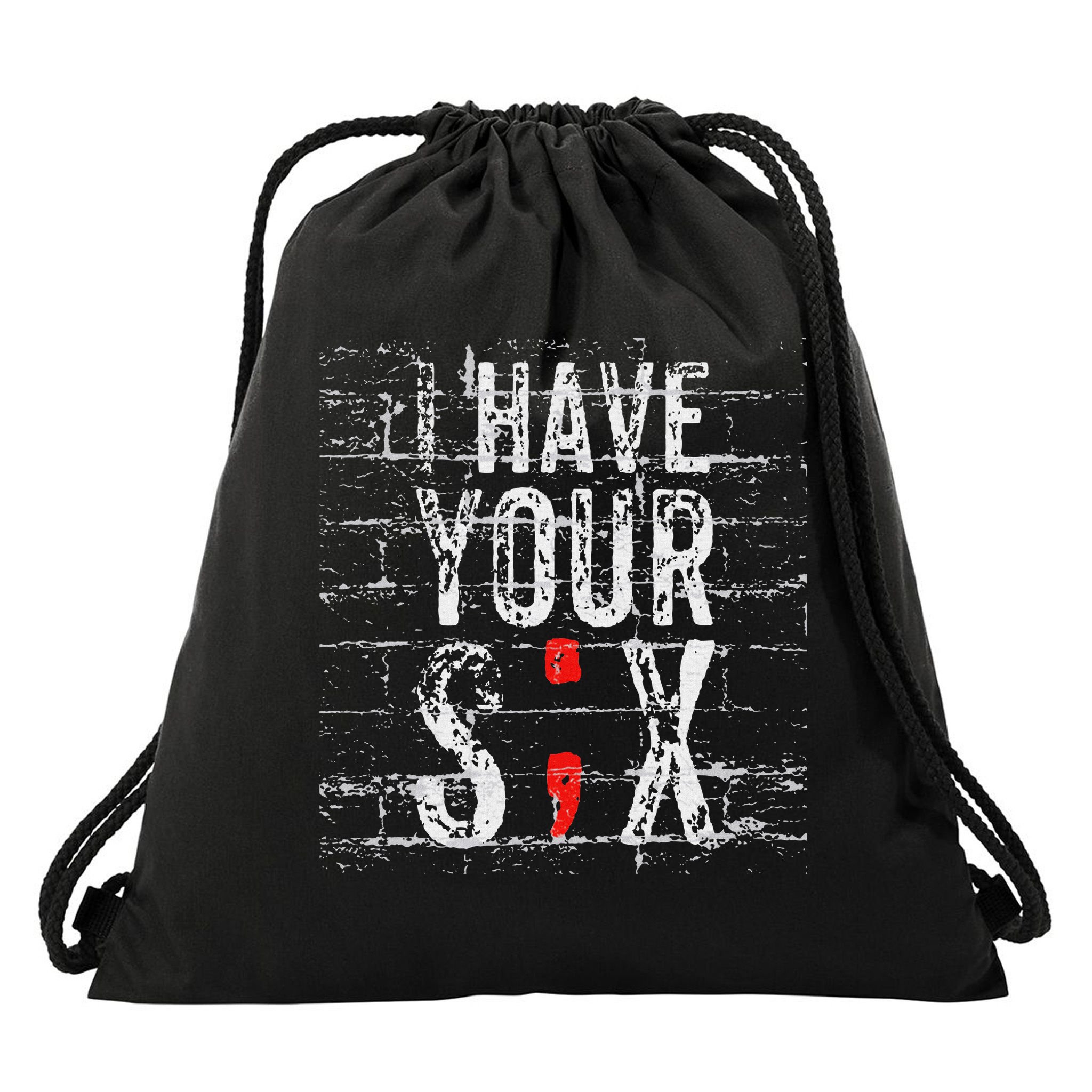 Semicolon Suicide Prevention I Have Your Six Military Saying Drawstring Bag