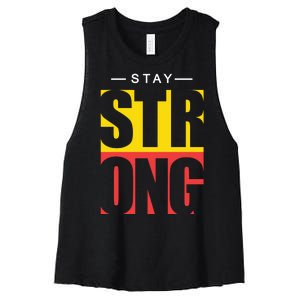 Stay Strong Positive Quote Women's Racerback Cropped Tank