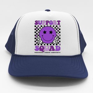 Support Squad Purple Ribbon Pancreatic Cancer Awareness Trucker Hat