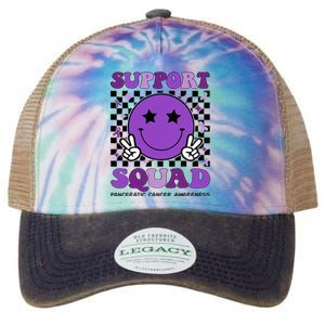 Support Squad Purple Ribbon Pancreatic Cancer Awareness Legacy Tie Dye Trucker Hat