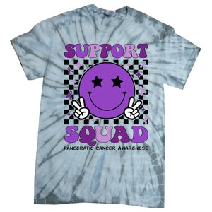 Support Squad Purple Ribbon Pancreatic Cancer Awareness Tie-Dye T-Shirt