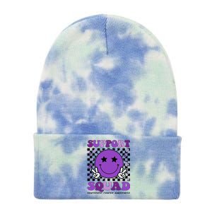 Support Squad Purple Ribbon Pancreatic Cancer Awareness Tie Dye 12in Knit Beanie