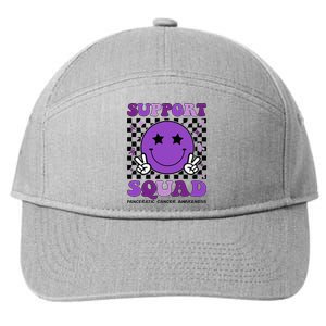 Support Squad Purple Ribbon Pancreatic Cancer Awareness 7-Panel Snapback Hat