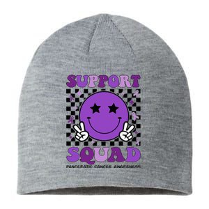 Support Squad Purple Ribbon Pancreatic Cancer Awareness Sustainable Beanie