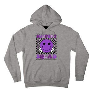 Support Squad Purple Ribbon Pancreatic Cancer Awareness Tall Hoodie