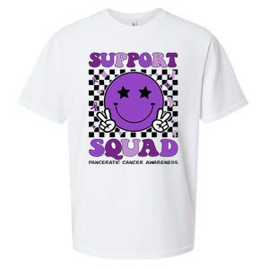 Support Squad Purple Ribbon Pancreatic Cancer Awareness Sueded Cloud Jersey T-Shirt