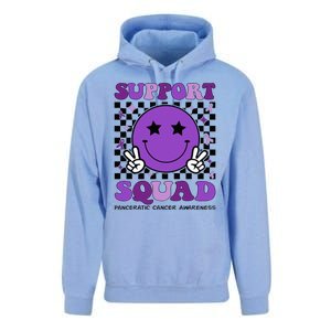 Support Squad Purple Ribbon Pancreatic Cancer Awareness Unisex Surf Hoodie