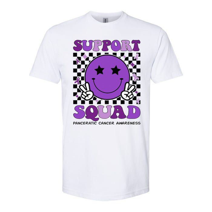 Support Squad Purple Ribbon Pancreatic Cancer Awareness Softstyle CVC T-Shirt