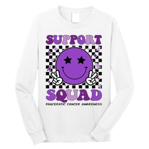 Support Squad Purple Ribbon Pancreatic Cancer Awareness Long Sleeve Shirt