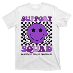 Support Squad Purple Ribbon Pancreatic Cancer Awareness T-Shirt