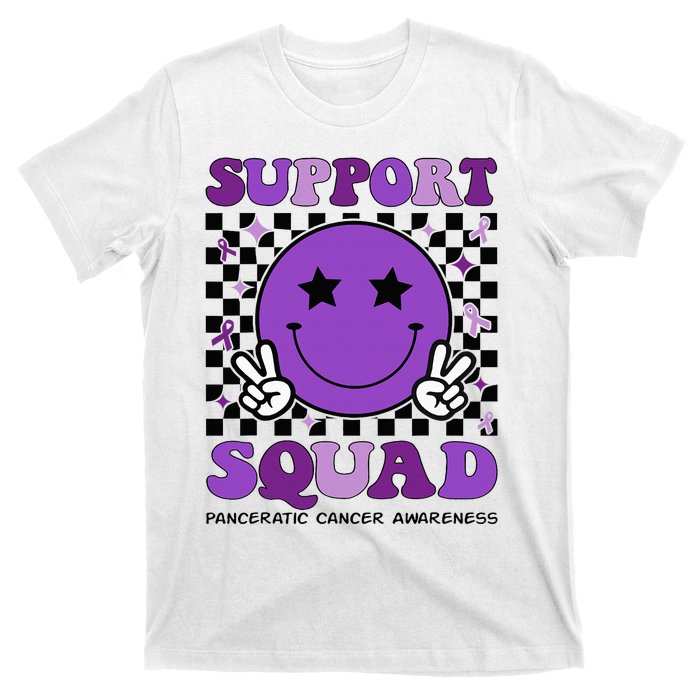 Support Squad Purple Ribbon Pancreatic Cancer Awareness T-Shirt