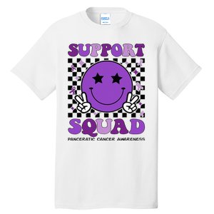 Support Squad Purple Ribbon Pancreatic Cancer Awareness Tall T-Shirt