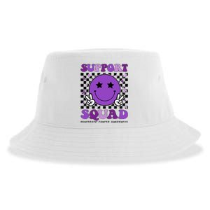 Support Squad Purple Ribbon Pancreatic Cancer Awareness Sustainable Bucket Hat