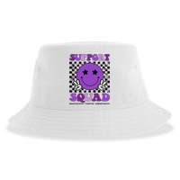 Support Squad Purple Ribbon Pancreatic Cancer Awareness Sustainable Bucket Hat