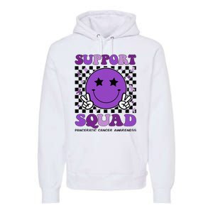 Support Squad Purple Ribbon Pancreatic Cancer Awareness Premium Hoodie